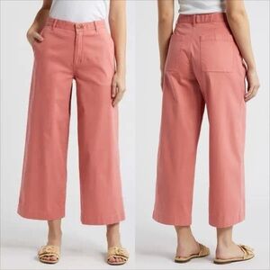 Caslon Ultra High Rise Wide Leg Pants - Coral Rose Tea. Size 14.